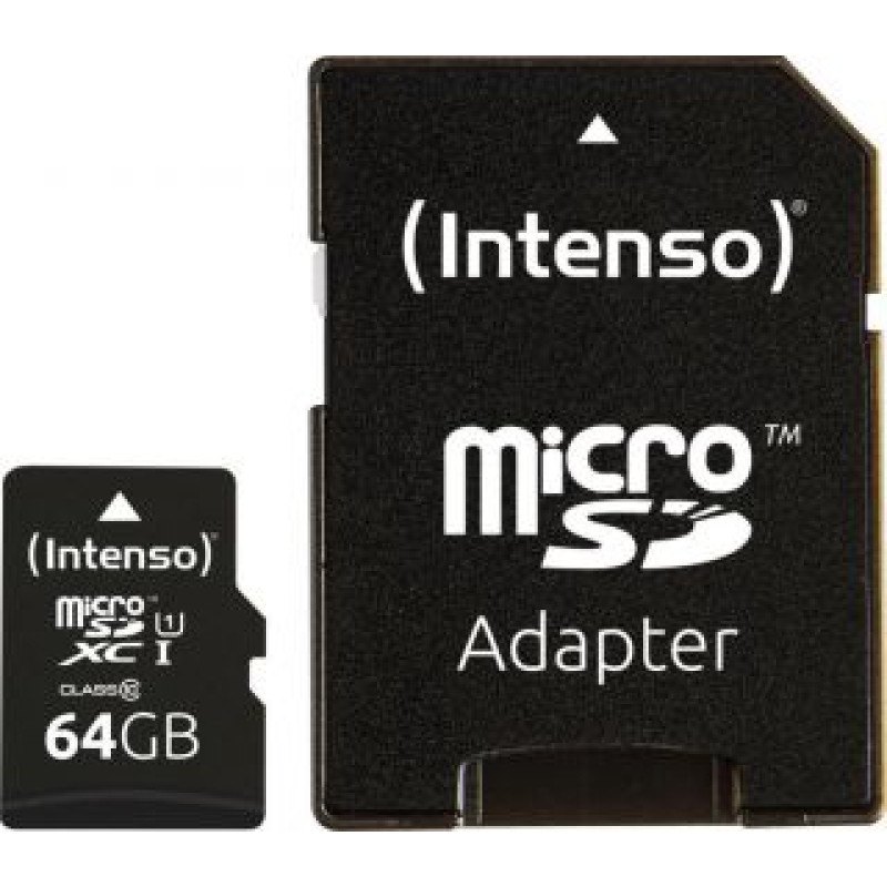 Intenso Cita datorprece Intenso  MEMORY MICRO SDXC 64GB UHS-I/W/ADAPTER 3423490