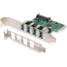 Digitus Parveidotājs Digitus  USB 3.0, 4 Port, PCI Express Add-On card 4 Ports A/F External, VL805 chipset DS-30221-1