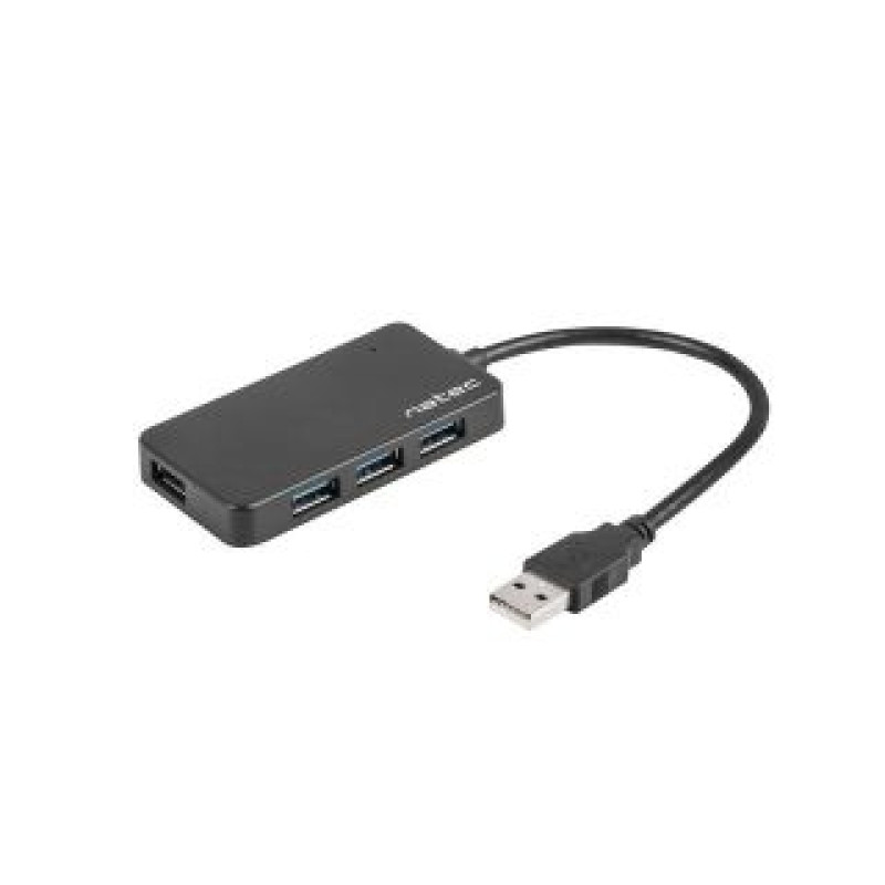 Natec Parveidotājs Natec  USB 3.0 HUB, Moth, 4-Port, Black