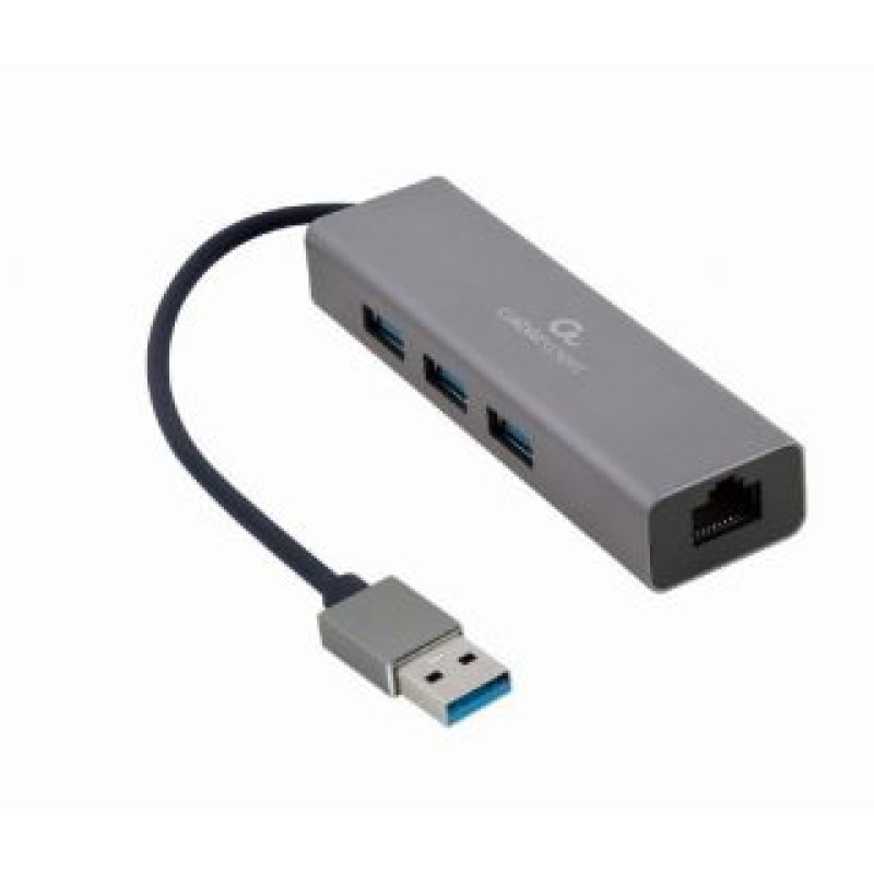 Cablexpert Rūteris Cablexpert  USB AM Gigabit network adapter with 3-port USB 3.0 hub A-AMU3-LAN-01 Black