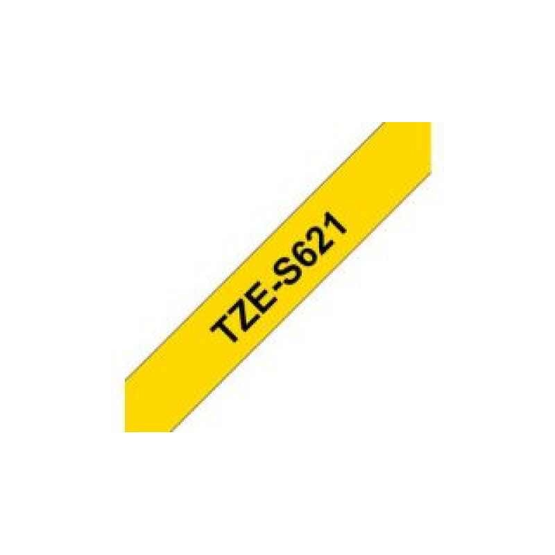 Brother Aksesuāri un izejmateriāli Brother  TZe-S621 Strong Adhesive Laminated Tape Black on Yellow, TZe, 8 m, 9 mm