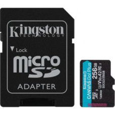 Kingston Atmiņas kartes Kingston  microSD Canvas Go! Plus 256 GB, MicroSD, Flash memory class 10, SD Adapter