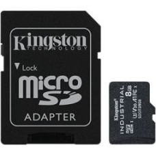 Kingston Atmiņas kartes Kingston  UHS-I 8 GB, microSDHC/SDXC Industrial Card, Flash memory class Class 10, UHS-I, U3, V30, A1, SD Adapter