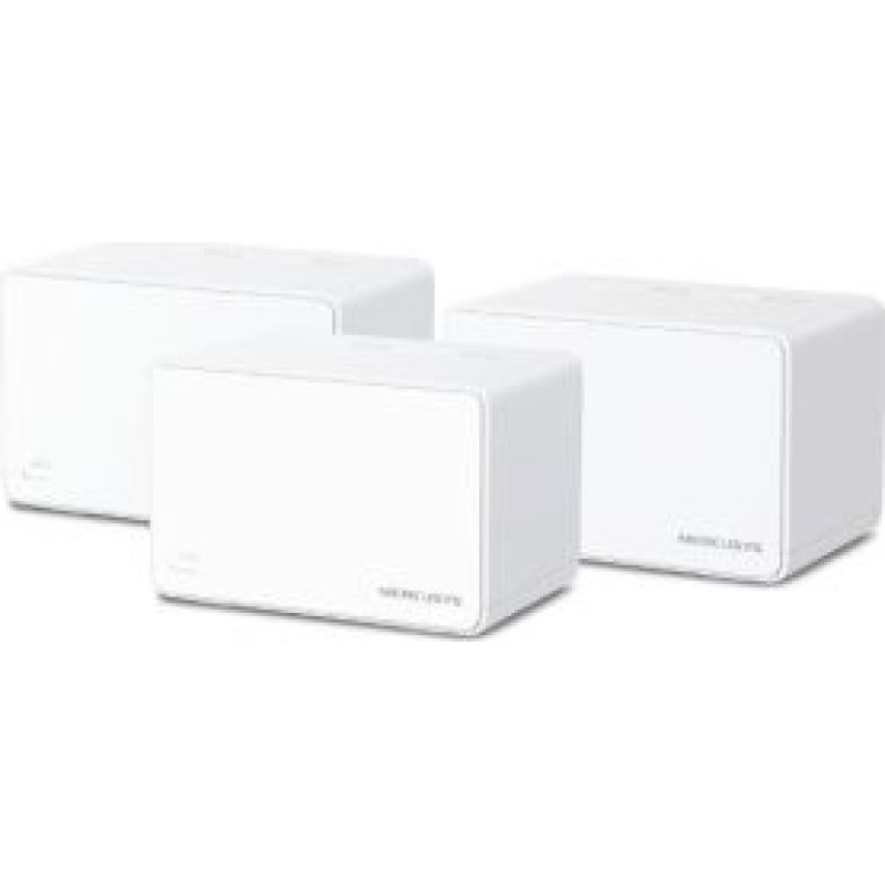 Mercusys Rūteris MERCUSYS  AX3000 Whole Home Mesh WiFi 6 System with PoE  Halo H80X (3-Pack) 802.11ax 574+2402 Mbit/s 10/100/1000 Mbit/s Ethernet LAN (RJ-45) ports 3 Mesh Support Yes MU-MiMO Yes No mobile broadband Antenna type Internal