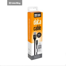 Colorway Kontrolieris ColorWay  Data Cable Apple Lightning Charging cable, Fast and safe charging; Stable data transmission, Black, 1 m