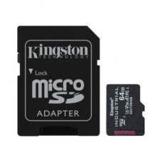 Kingston Atmiņas kartes Kingston  UHS-I | 64 GB | microSDHC/SDXC Industrial Card | Flash memory class Class 10, UHS-I, U3, V30, A1 | SD Adapter