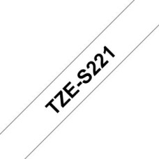 Brother Aksesuāri un izejmateriāli Brother  TZe-S221 Strong Adhesive Laminated Tape Black on White, TZe, 8 m, 9 mm