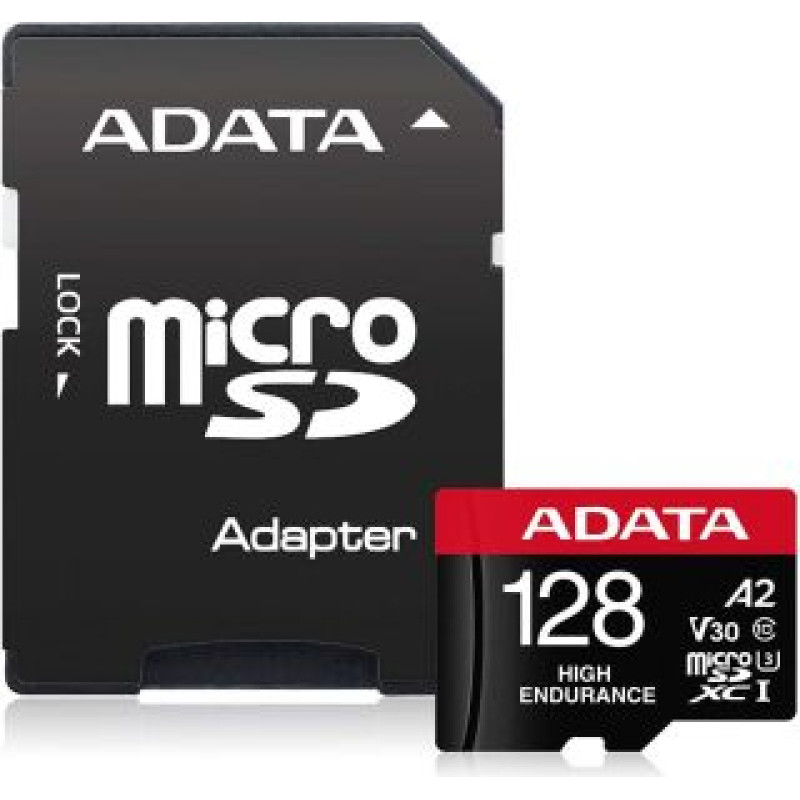 Adata Atmiņas kartes ADATA  AUSDX128GUI3V30SHA2-RA1 Memory Card 128 GB, MicroSDXC, Flash memory class 10, Adapter, 80 MB/s, 100 MB/s