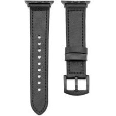 Connect Siksniņa Connect  Watch 38/40/41mm Silicone patch Leather Watch Strap (132mm M/L) Black