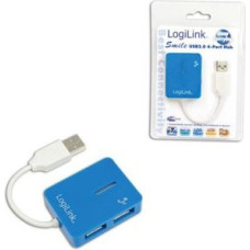 Logilink Rūteris Logilink  USB 2.0 Hub 4-Port, Smile, Blue