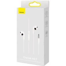 Baseus Vadu austiņas Baseus  Encok H17 3.5mm minijack wired headphones White