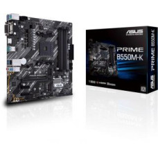 Asus Pamatplate Intel procesorsiem Asus  PRIME B550M-K Memory slots 4, Processor family AMD, Micro ATX, DDR4, Processor socket AM4, Chipset AMD B