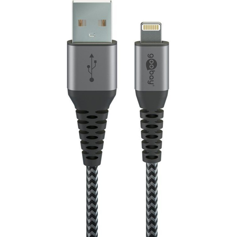 Goobay Kabelis Goobay  Lightning to USB-A Textile Cable with Metal Plugs