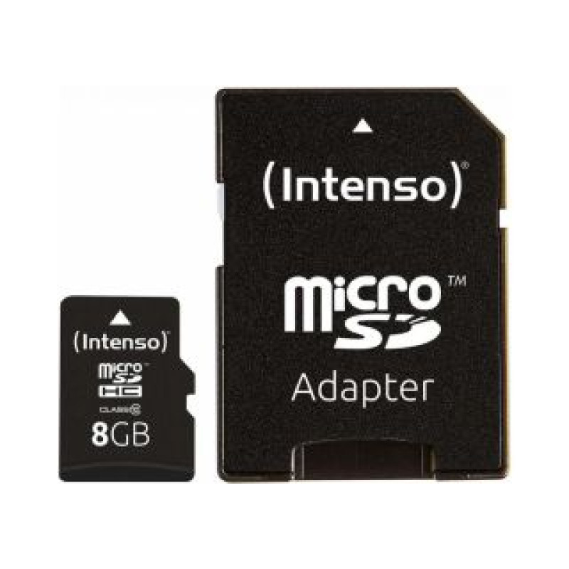 Intenso Cita datorprece Intenso  MEMORY MICRO SDHC 8GB C10/W/ADAPTER 3413460