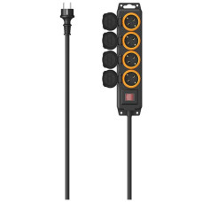 Hama Parveidotājs Hama  OUTDOOR IP44 SWITCH 4 GN 4 m power strip Black