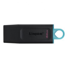 Kingston Zibatmiņa Kingston  DataTraveler Exodia USB Flash Drive 64 GB, USB 3.2 Gen 1, Black/Blue, Protective Cap, Large loop