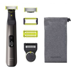 Philips Matu trimmeris Philips  QP6551/15 OneBlade Pro Hair, Face and Body Trimmer Cordless, Wet&Dry, Number of length steps 14, Black/Green