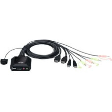 Aten Serveru  - Citi piederumi Aten  2-Port USB 4K HDMI Cable KVM Switch with Remote Port Selector CS22H-AT