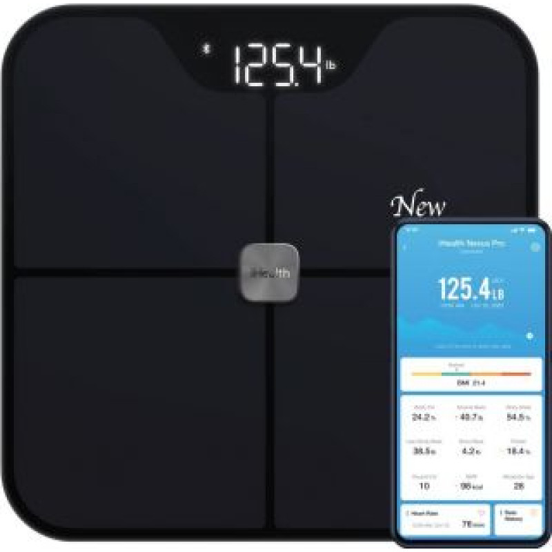 Ihealth Ķermeņa svari iHealth  | Wireless Body Composition Scale | Nexus Pro | Maximum weight (capacity) 181 kg | Body Mass Index (BMI) measuring | Black