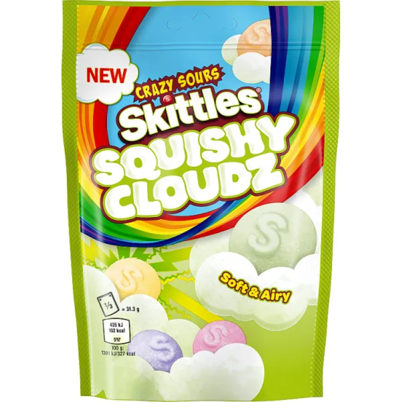 SKITTLES Squishy Cloudz Sours dražejas 94g