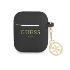 Guess Maciņš austiņām Guess Apple 4G Charms Silicone Case for Airpods 1/2 Black