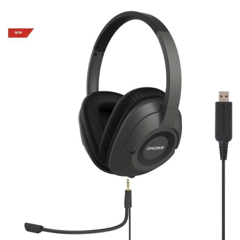 Koss Bezvadu austiņas Koss  Headphones SB42 USB Wired, On-Ear, Microphone, USB Type-A, Black/Grey