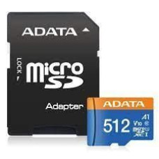 Adata Cita datorprece ADATA  MEMORY MICRO SDXC 512GB W/AD./AUSDX512GUICL10A1-RA1