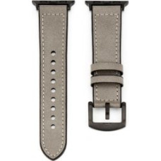 Connect Siksniņa Connect  Watch 38/40/41mm Silicone patch Leather Watch Strap (132mm M/L) Silver