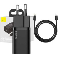 Baseus Adapteris Baseus  Baseus Super Si Quick Charger 1C 20W with USB-C cable for Lightning 1m (black)