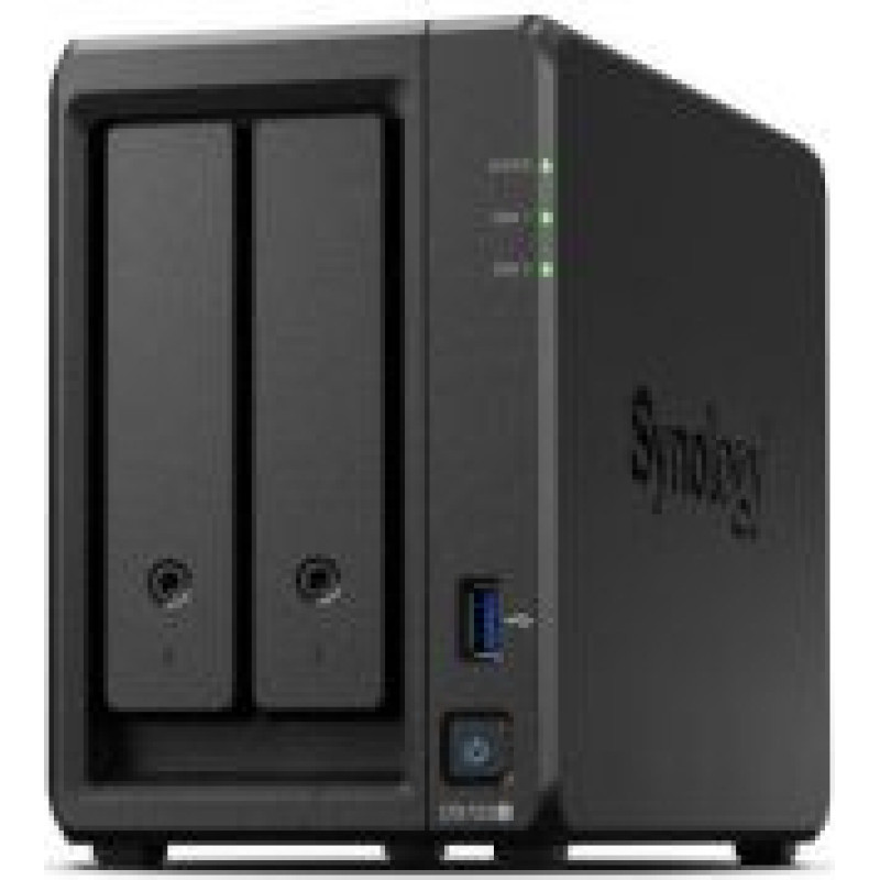 Synology Zibatmiņa Synology  DS723+ 2-bay/AMD Ryzen R1600/2-core 2.6 (base)/3.1 (turbo) GHz/2GB DDR4/2 x 3.5