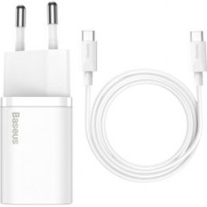 Baseus Adapteris Baseus  Baseus Si USB-C 25W 3A fast charger with USB-C / USB-C 1m cable - white