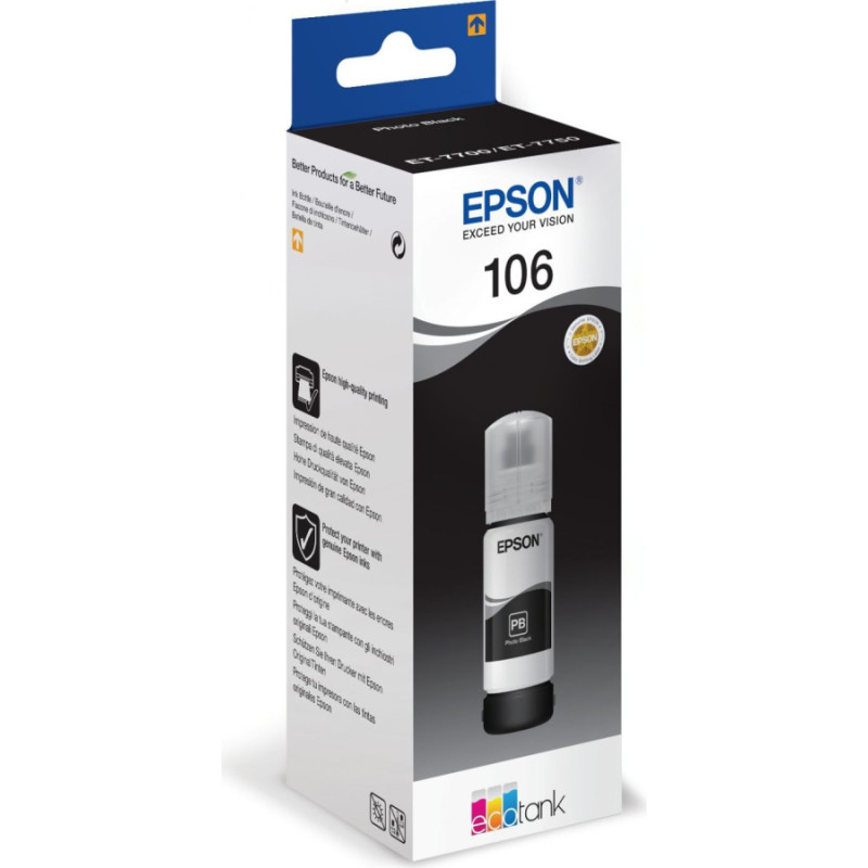 Epson Aksesuāri un izejmateriāli EPSON  Ecotank Photo 106 Ink Bottle, Black