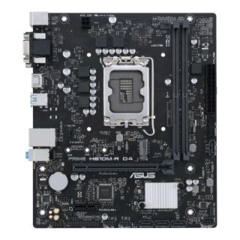 Asus Pamatplate Intel procesorsiem Asus  PRIME H610M-R D4-SI Processor family Intel, Processor socket LGA 1700, DDR4 DIMM, Memory slots 2, Supported hard disk drive interfaces 	SATA, M.2, Number of SATA connectors 4, Chipset Intel H610, Mic-ATX