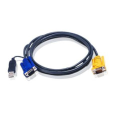 Aten Serveru  - Citi piederumi Aten  2L-5202UP 1.8M USB KVM Cable with 3 in 1 SPHD and built-in PS/2 to USB converter