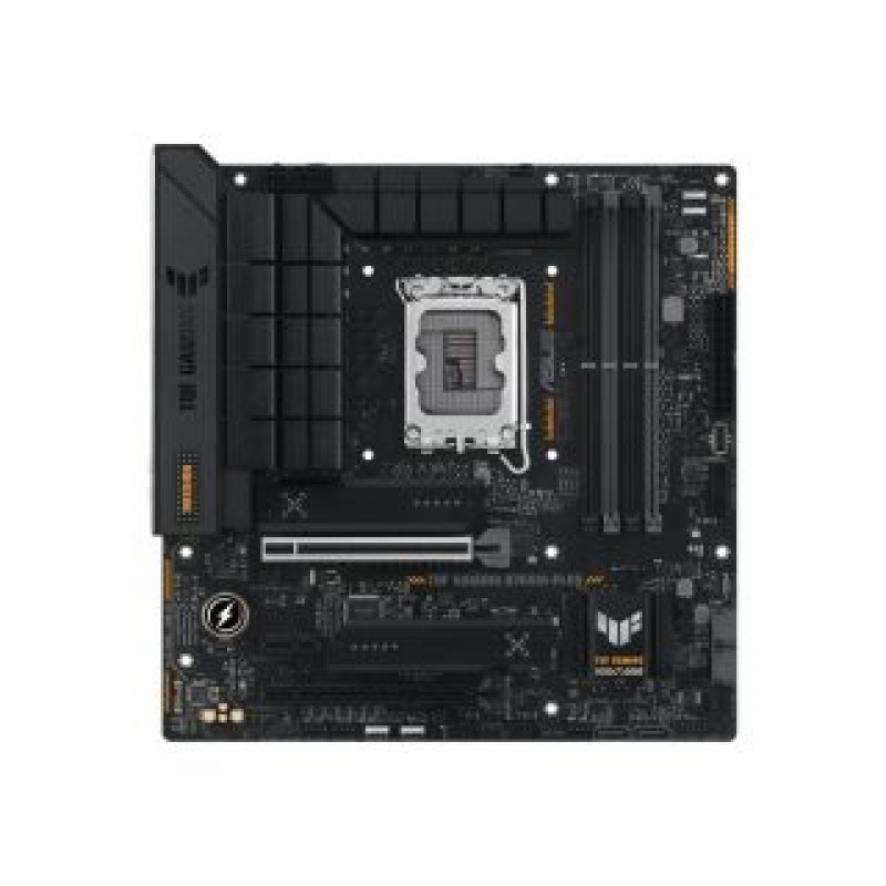 Asus Pamatplate Intel procesorsiem Asus  TUF GAMING B760M-PLUS | Processor family Intel B760 | Processor socket 1 x LGA1700 Socket | 4 DIMM slots - DDR5, non-ECC, on-die ECC, unbuffered | Supported hard disk drive interfaces SATA-600 (RAID), 2 x M.2 | Num