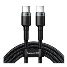 Baseus Kabelis Baseus  Cafule nylon cable USB Type C Power Delivery 2.0 100W 20V 5A 2m gray (CATKLF-ALG1) Black