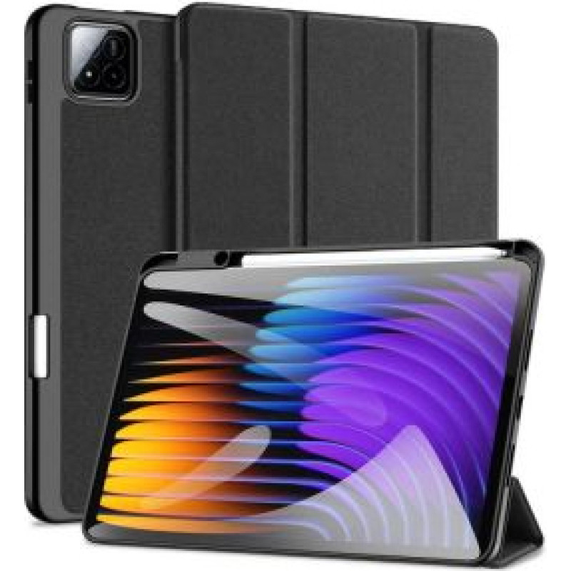 Dux Ducis Maciņš grāmata Dux Ducis Xiaomi Redmi Pad 7/7 Pro Domo Series Tri-fold Stand PU Leather Tablet Cover Black