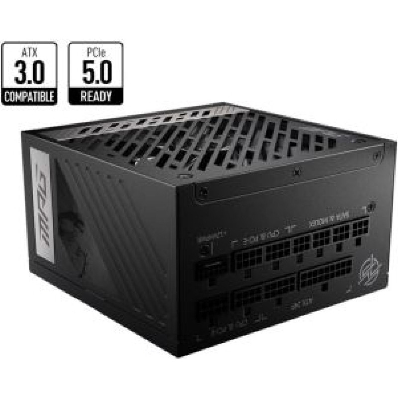 MSI Barošanas bloks MSI  Power Supply||1000 Watts|Efficiency 80 PLUS GOLD|PFC Active|MPGA1000GPCIE5