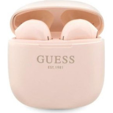 Guess Bezvadu austiņas Guess  Bluetooth headphones GUTWST26PSP TWS + docking station pink/pink Classic EST Log Pink