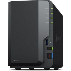 Synology Zibatmiņa Synology  DS223 Up to 2 HDD/SSD Hot-Swap, RTD1619B, Processor frequency 1.7 GHz, 2 GB, DDR4, RAID  Basic, JBOD, RAID 0, RAID 1, 1x1GbE/3xUSB 3.2Gen1, 1x Fans 92 mm x 92 mm