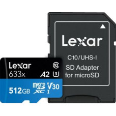 Lexar Cita datorprece Lexar  MEMORY MICRO SDXC 512GB UHS-I/W/ADAPTER LSDMI512BB633A