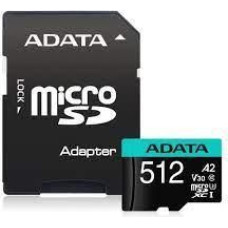 Adata Cita datorprece ADATA  MEMORY MICRO SDXC 512GB W/AD./AUSDX512GUI3V30SA2-RA1