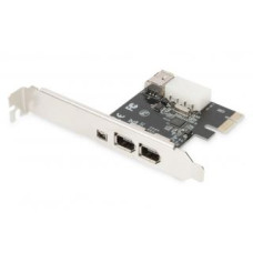 Digitus Parveidotājs Digitus  IEEE 1394a Interface Card, PCI express, 4 Port 1x ext. 1394mini, 2x ext./1x int. 1394a Ports DS-30201-5