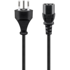 Goobay Kabelis Goobay  Power supply cord, Switzerland  93617 2 m, Black,  Device socket C13 (IEC connection),  Swiss male (type J, SEV 1011)