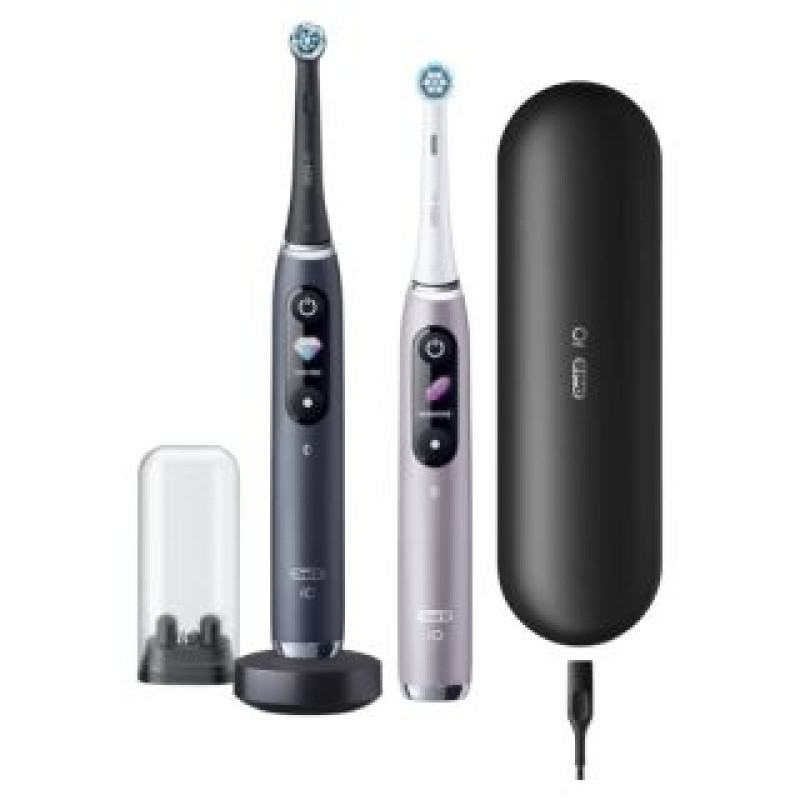 Oral-B Zobu birste Oral-B  Electric Toothbrush iO 9 Series Duo Rechargeable, For adults, Number of brush heads included 2, Black Onyx/Rose, Number of teeth brushing modes 7