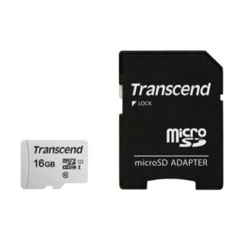 Transcend Cita datorprece Transcend  MEMORY MICRO SDHC 16GB W/ADAP/C10 TS16GUSD300S-A