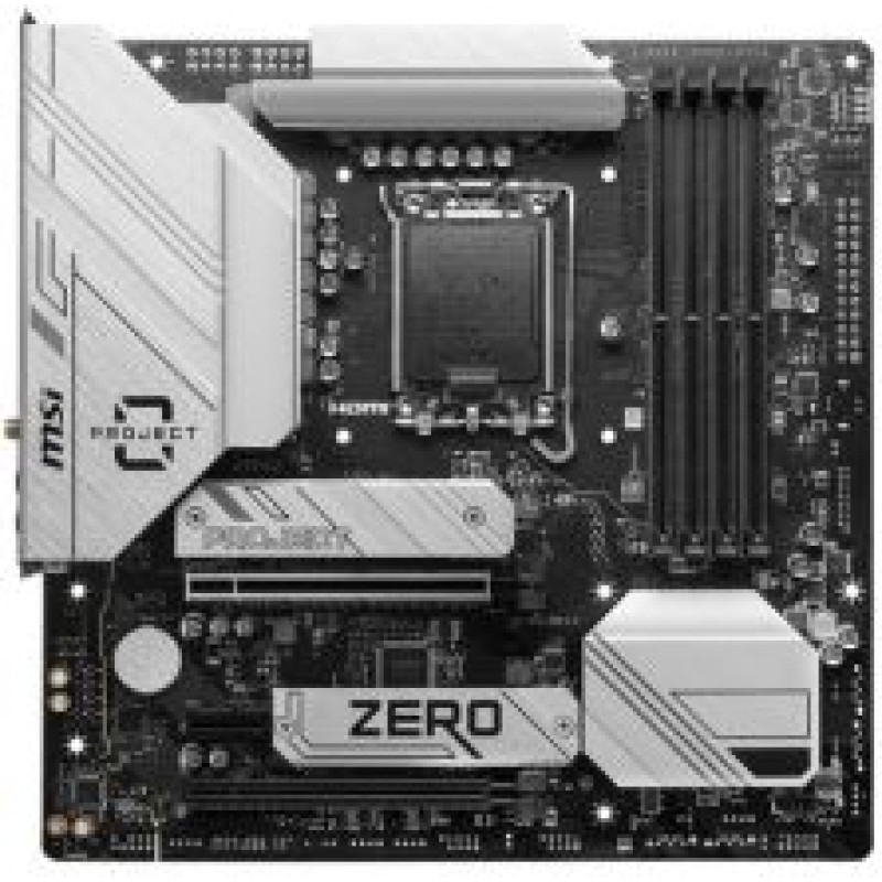 MSI Pamatplate Intel procesorsiem MSI  B760M PROJECT ZERO | Processor family Intel | Processor socket LGA1700 | DDR5 | Supported hard disk drive interfaces SATA, M.2 | Number of SATA connectors 4