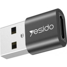 Yesido Parveidotājs yesido  GS09 Mini Aluminum Alloy Usb Type-c U-Disk Card Reader Mouse Convert OTG Adapter Black