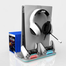 Ilike Kontrolieris iLike  DZ504 Slim Multi Dock Station for Play Station 5 PS5 Controllers with Cooling fas&RGB Black