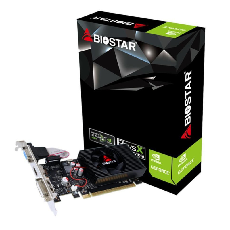 Biostar Grafiskās karte / Video kartes BIOSTAR  Graphics Card||NVIDIA GeForce GT 730|4 GB|DDR3|128 bit|PCIE 2.0 16x|Memory 1333 MHz|GPU 730 MHz|Single Slot Fansink|1x15pin D-sub|1xDVI-D|1xHDMI|VN7313TH41